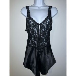 Vintage Victoria’s Secret Gold Label Black Satin Nighty Gown P